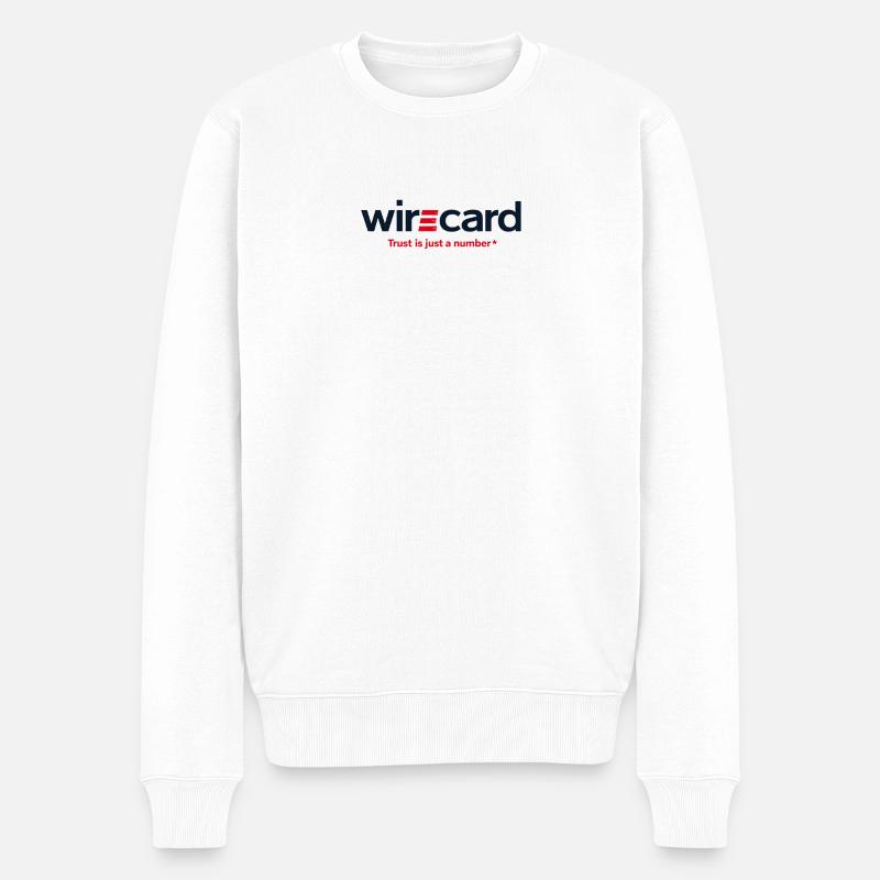 WireCard Satire Motto - Männer Premium Bio Pullover - Weiß