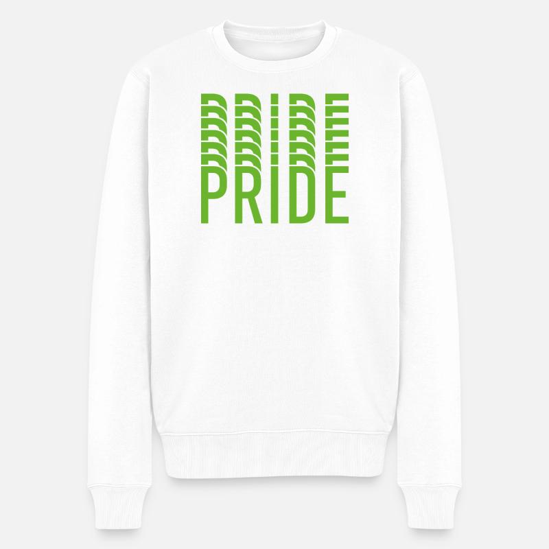 Lime Green Pride Textdesign - Männer Premium Bio Pullover - Weiß