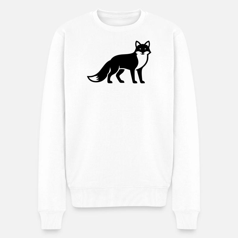 Silhouette d’animal renard - Pull Premium bio Homme - blanc