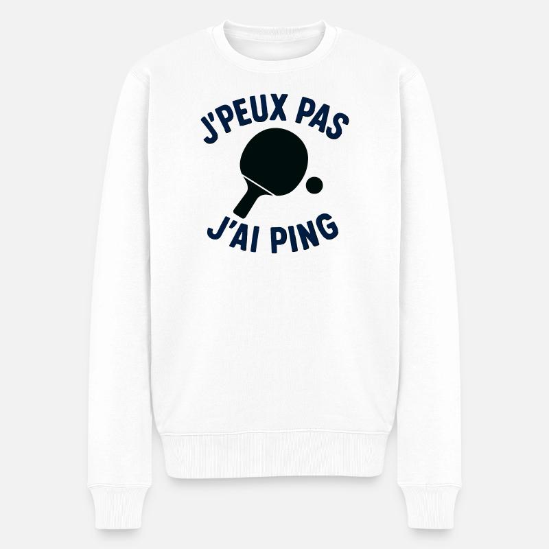 Ich kann nicht, ich ping. - Männer Premium Bio Pullover - Weiß