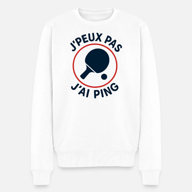 Ich kann nicht, ich ping. - Männer Premium Bio Pullover - Weiß