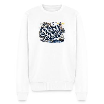 Shanty Sheep Nautische Grafik - Männer Premium Bio Pullover - Weiß - Vorne - Thijin (182cm)