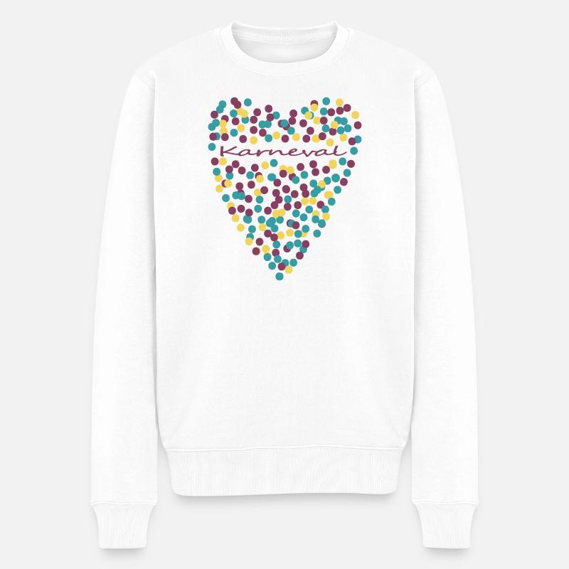 Karneval mit Herz - Männer Premium Bio Pullover - Weiß