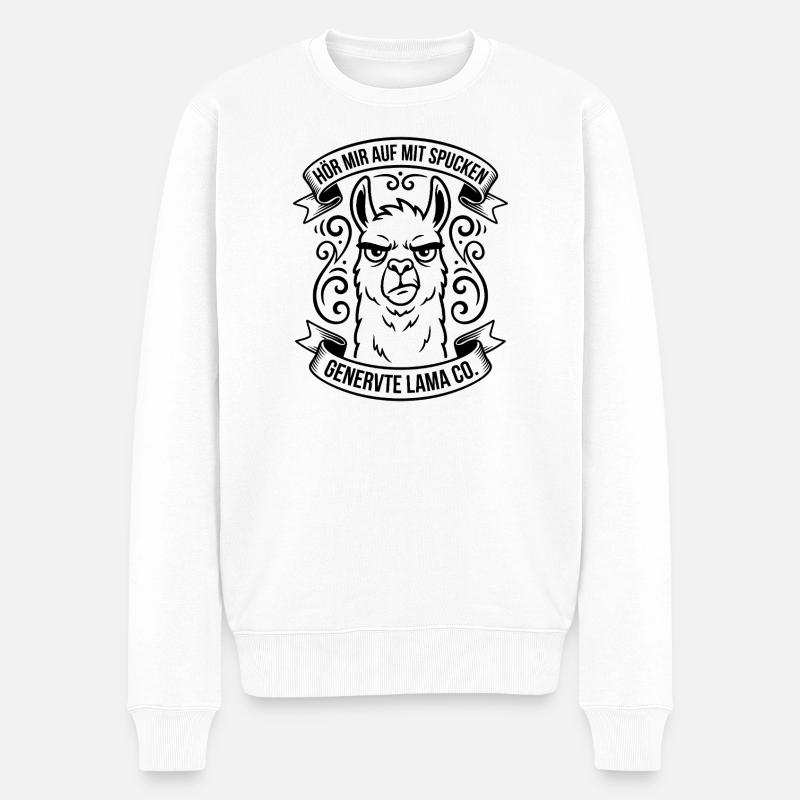 Lama agacé de dire - Pull Premium bio Homme - blanc