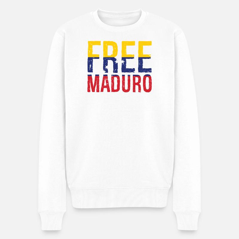 Free Maduro Venezuela - Männer Premium Bio Pullover - Weiß