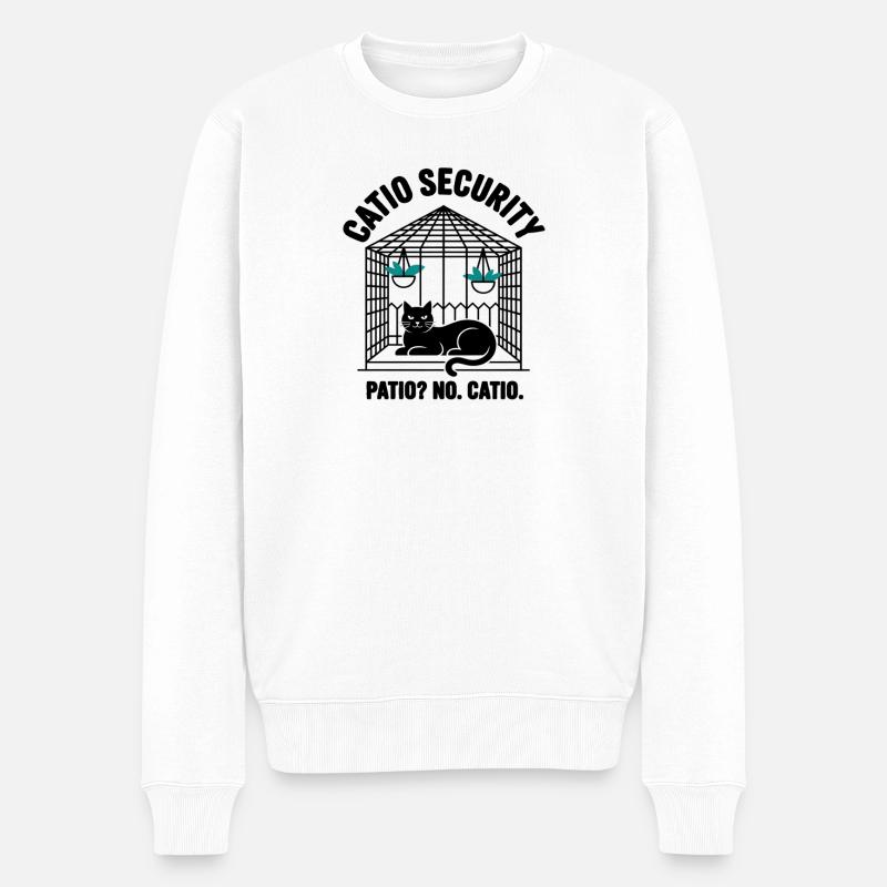 Catio Security Patio No Catio Team - Männer Premium Bio Pullover - Weiß