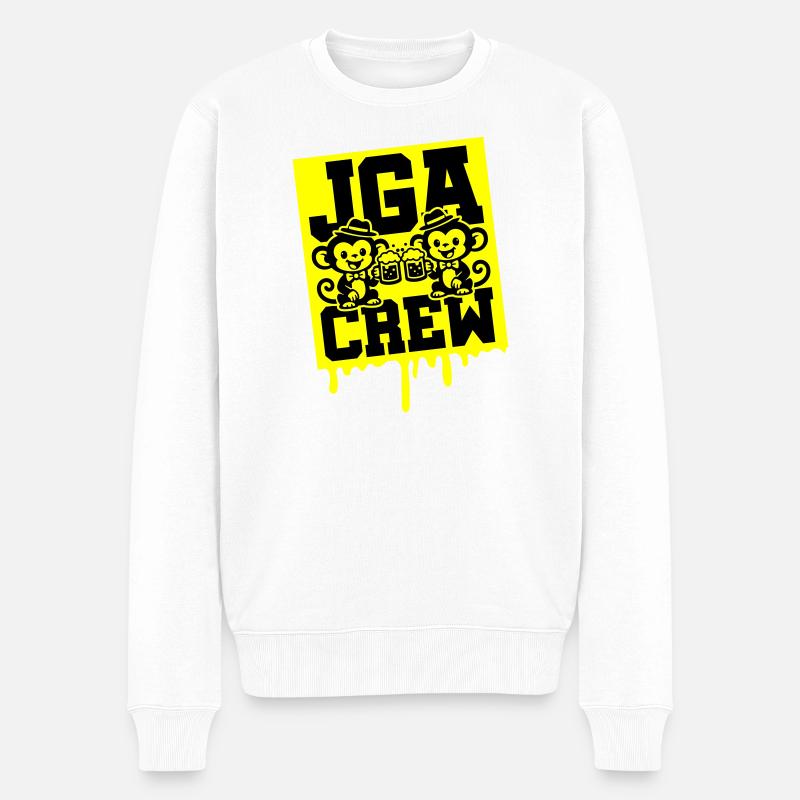 Jga Crew Junggesellen Affe - Männer Premium Bio Pullover - Weiß