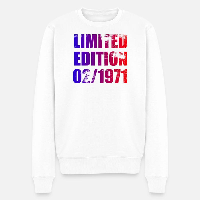 55e anniversaire édition limitée 02/1971 - Pull Premium bio Homme - blanc
