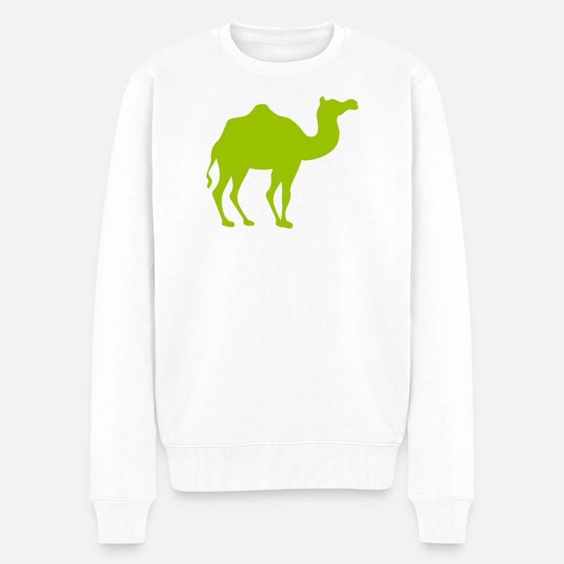 Silhouette de chameau lumineuse - Pull Premium bio Homme - blanc