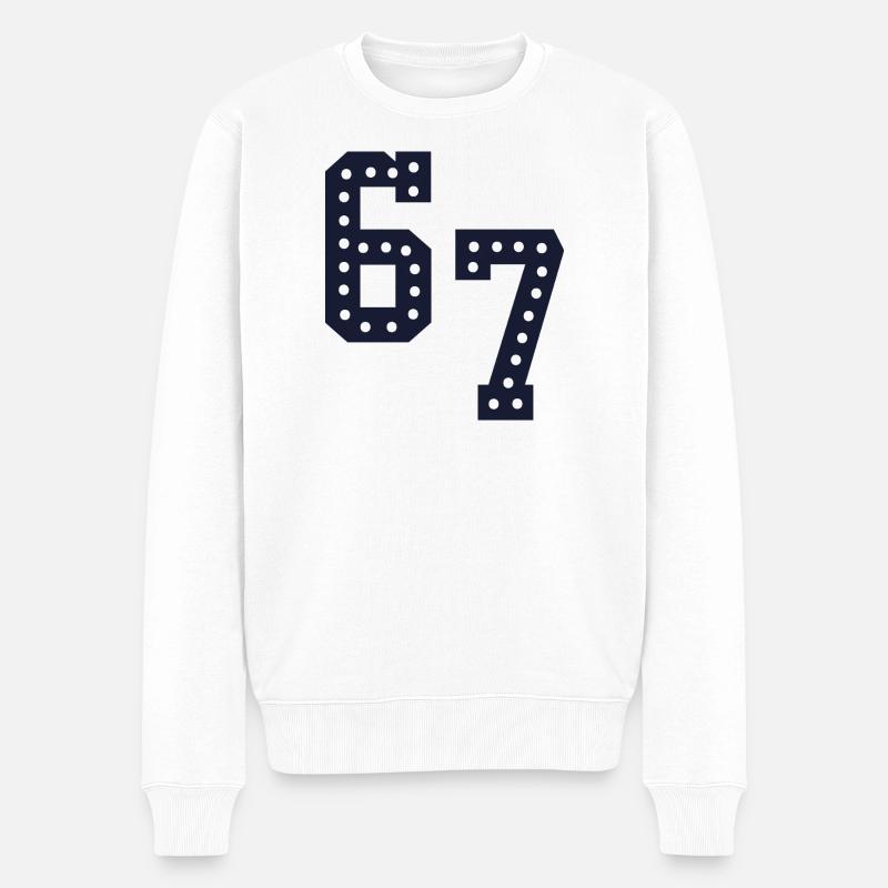 Numéros lumineux 67 - Pull Premium bio Homme - blanc
