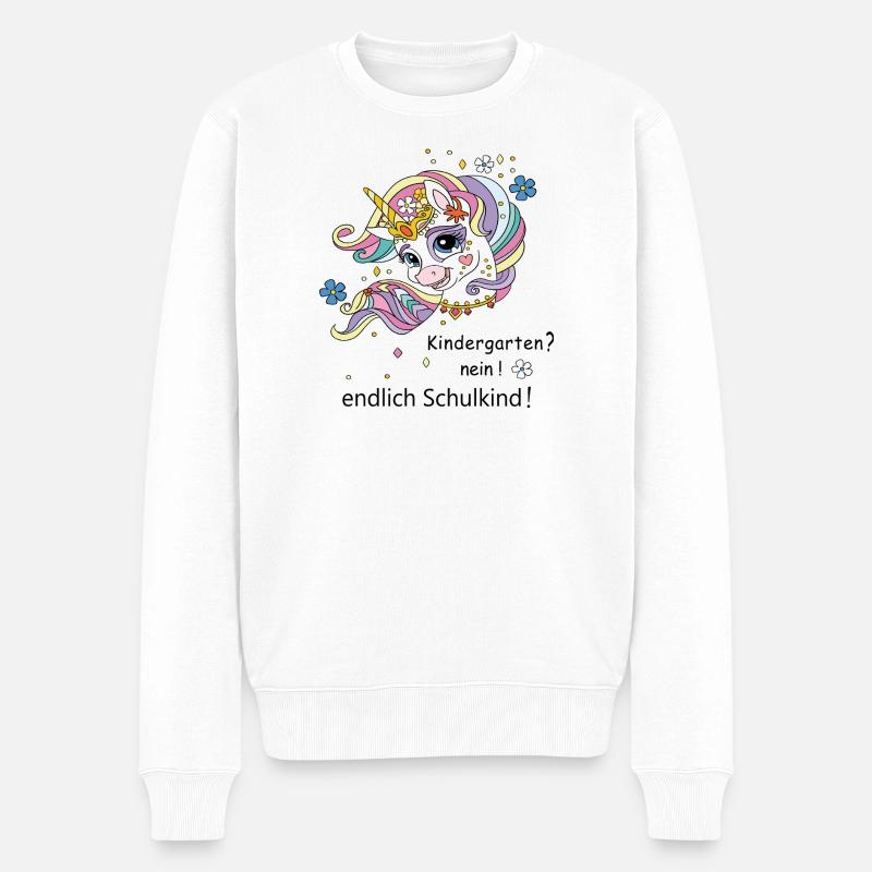 endlich Schulkind - Männer Premium Bio Pullover - Weiß