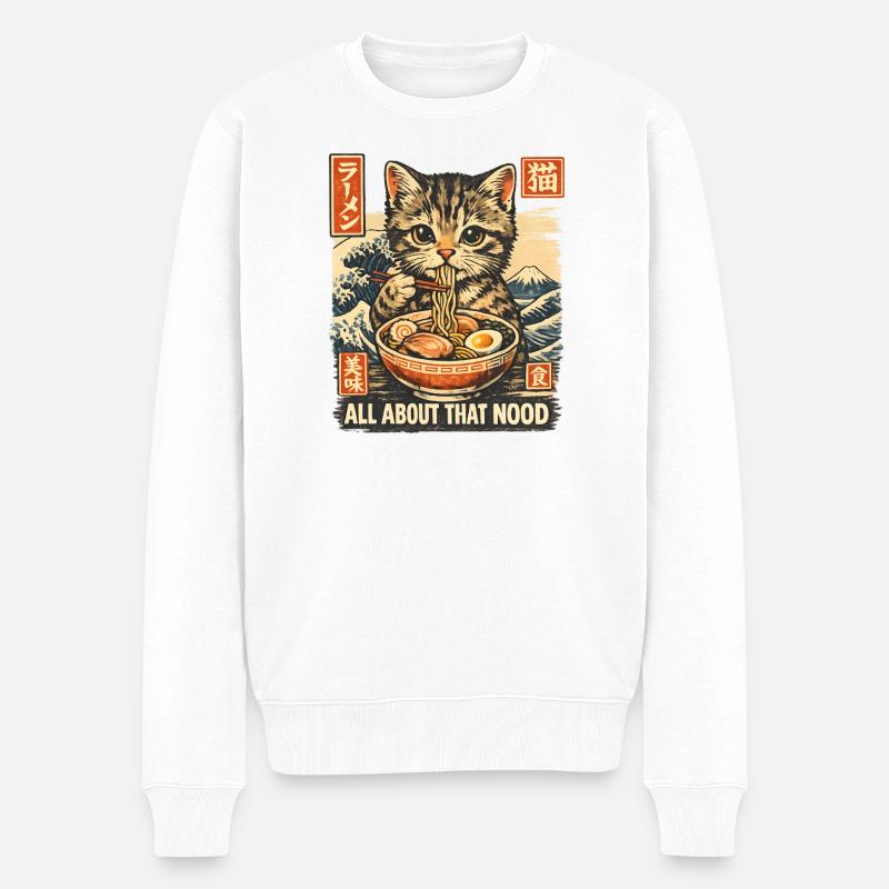 Ramen pour chat - Pull Premium bio Homme - blanc