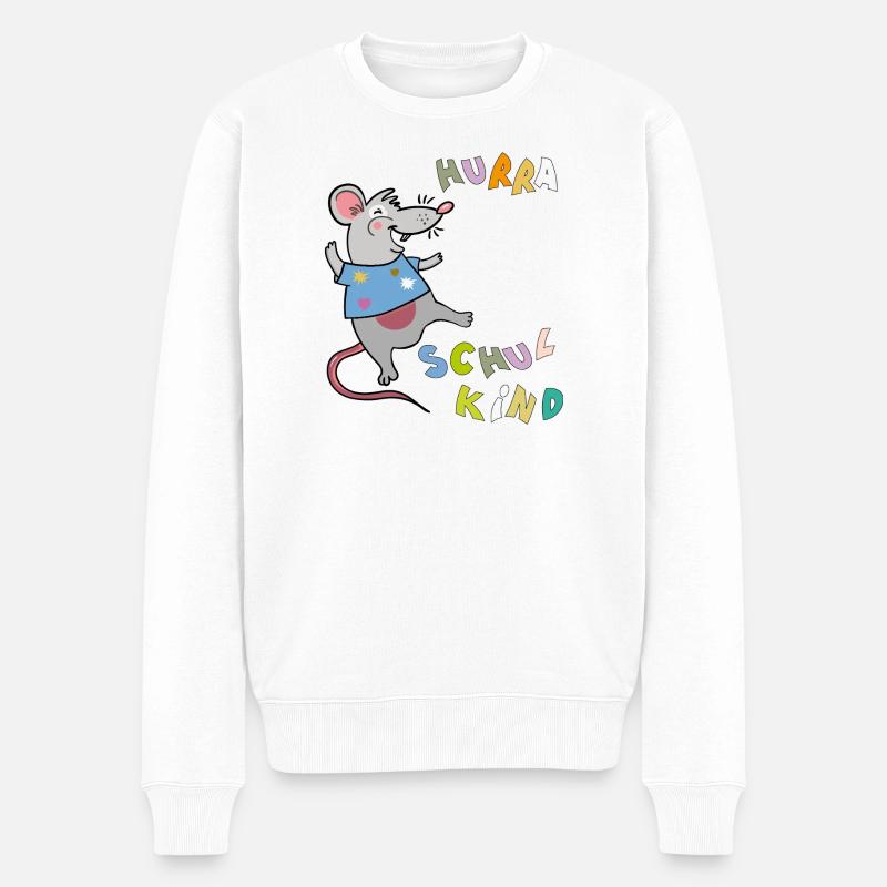 Hourra la souris écolière - Pull Premium bio Homme - blanc