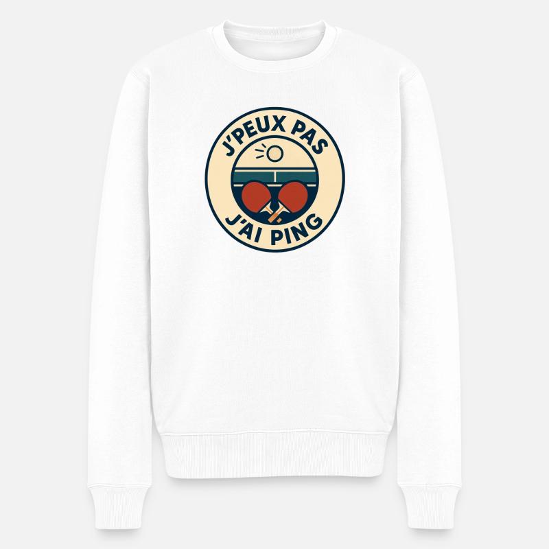 Ich kann nicht, ich ping. - Männer Premium Bio Pullover - Weiß