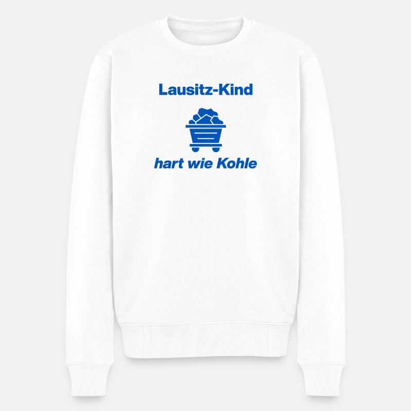 LAUSITZ-KIND: HART WIE KOHLE! - Männer Premium Bio Pullover - Weiß