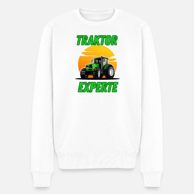 Traktor Experte - Männer Premium Bio Pullover - Weiß