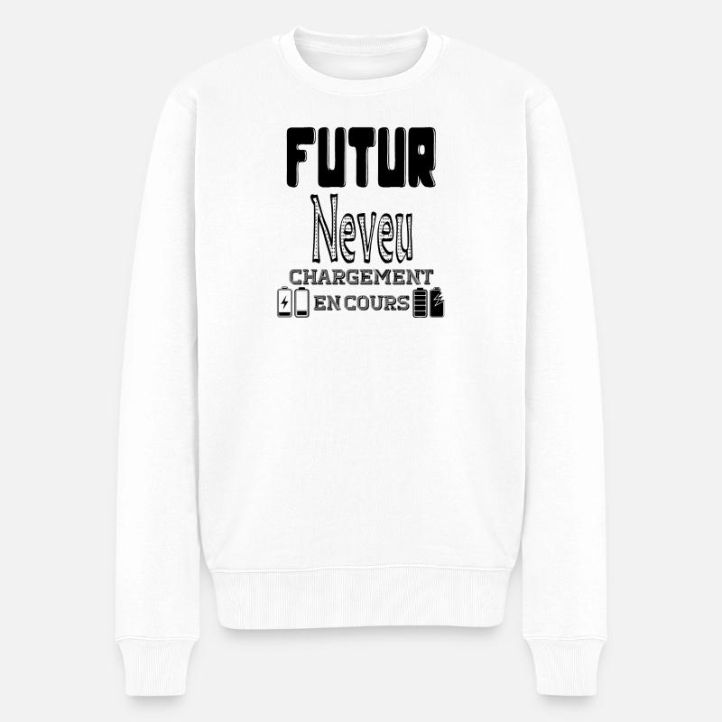 Zukünftiger Neffe wird geladen - Männer Premium Bio Pullover - Weiß