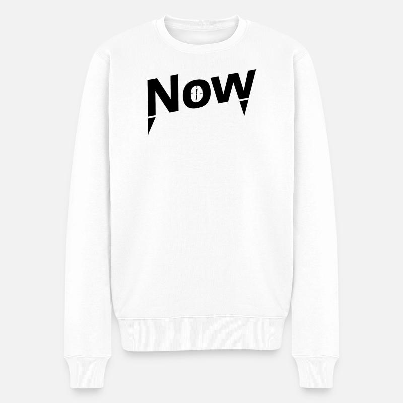 NOW - Jetzt Motivation Sport - Männer Premium Bio Pullover - Weiß