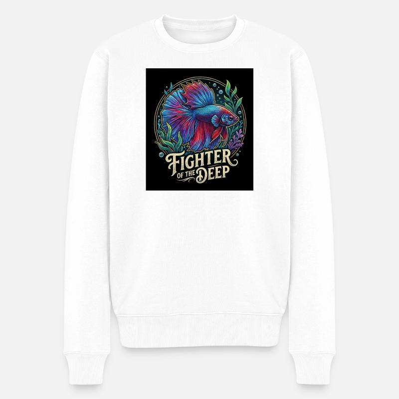 Figther of the deep - Männer Premium Bio Pullover - Weiß
