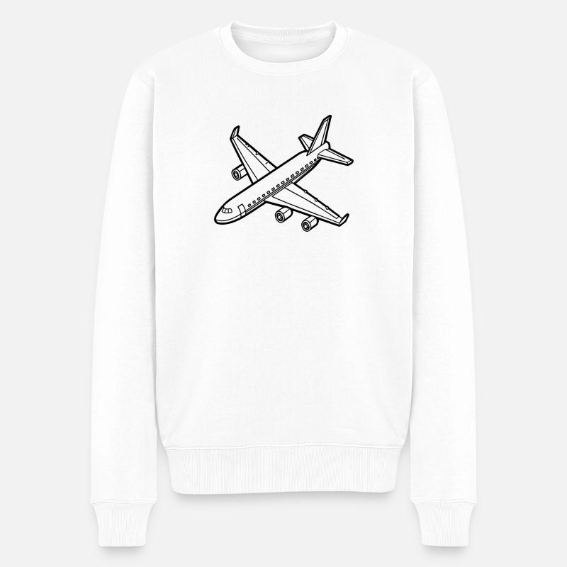 Flugzeug - Männer Premium Bio Pullover - Weiß