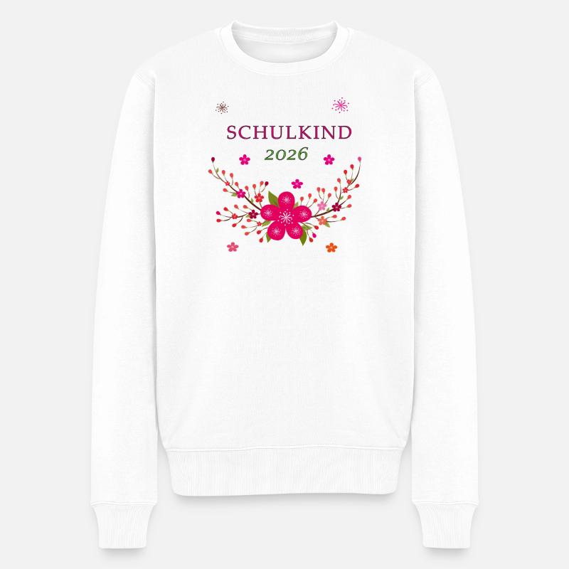 Schulkind 2026  - Männer Premium Bio Pullover - Weiß