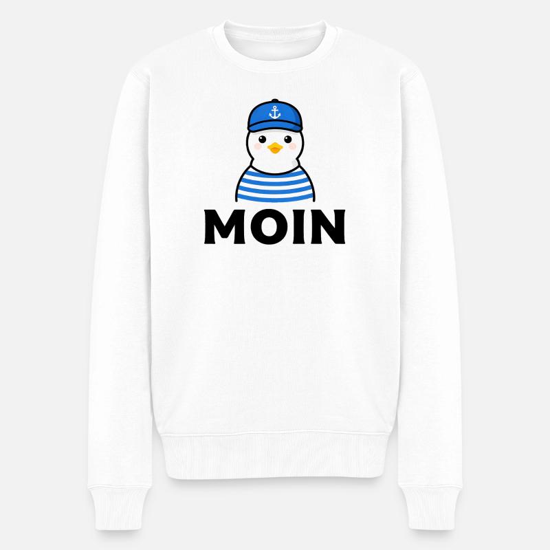 Möwe  - Männer Premium Bio Pullover - Weiß
