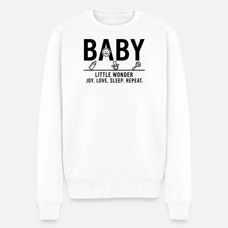 Baby Little Wonder Minimalistisches Design - Männer Premium Bio Pullover - Weiß