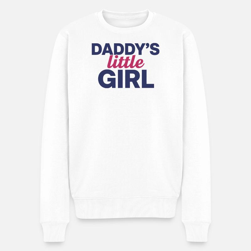 Daddy's Little Girl Süßes Tochter Design - Männer Premium Bio Pullover - Weiß