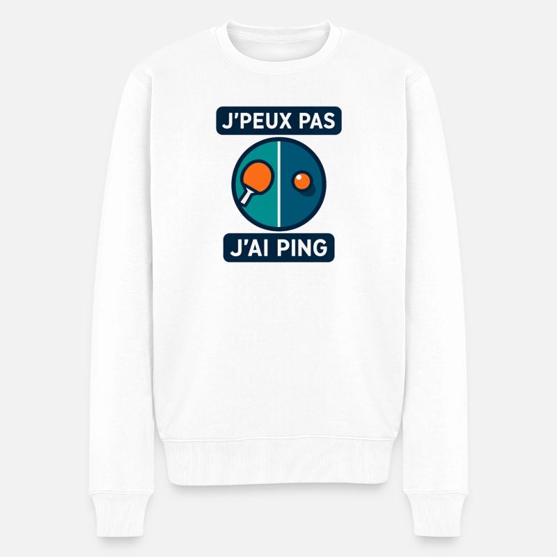 Ich kann nicht, ich ping. - Männer Premium Bio Pullover - Weiß