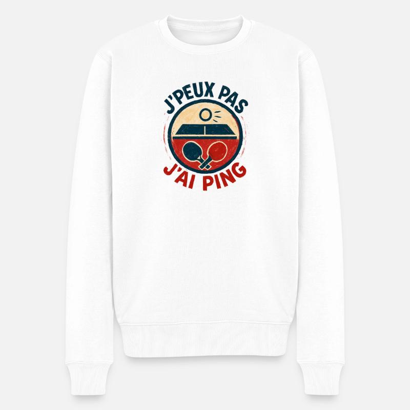 Ich kann nicht, ich ping. - Männer Premium Bio Pullover - Weiß