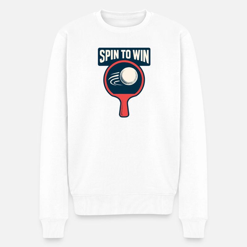 Spin to Win - Ping Pong - Pull Premium bio Homme - blanc