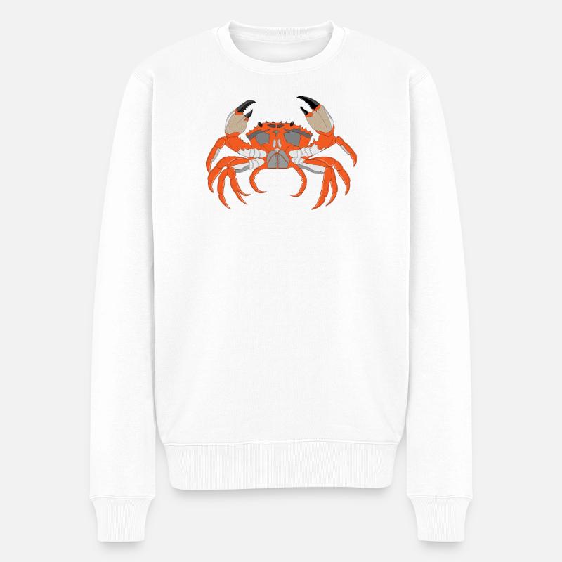 Krabbendruck - Männer Premium Bio Pullover - Weiß