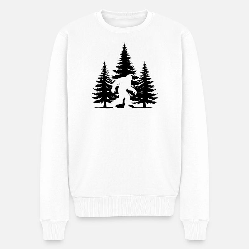 Bigfoot-Waldbaum - Männer Premium Bio Pullover - Weiß
