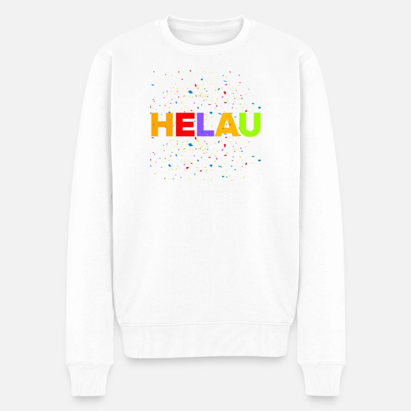 HELAU, KONFETTI EXPLOSION! - Männer Premium Bio Pullover - Weiß