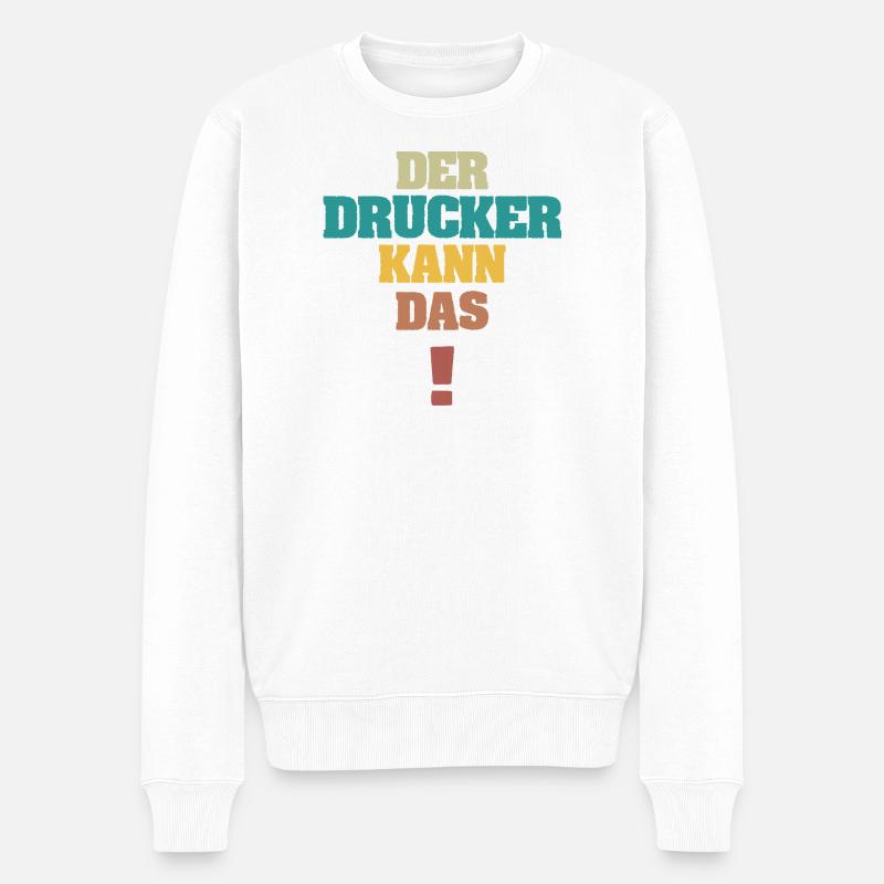 Drucker - Männer Premium Bio Pullover - Weiß