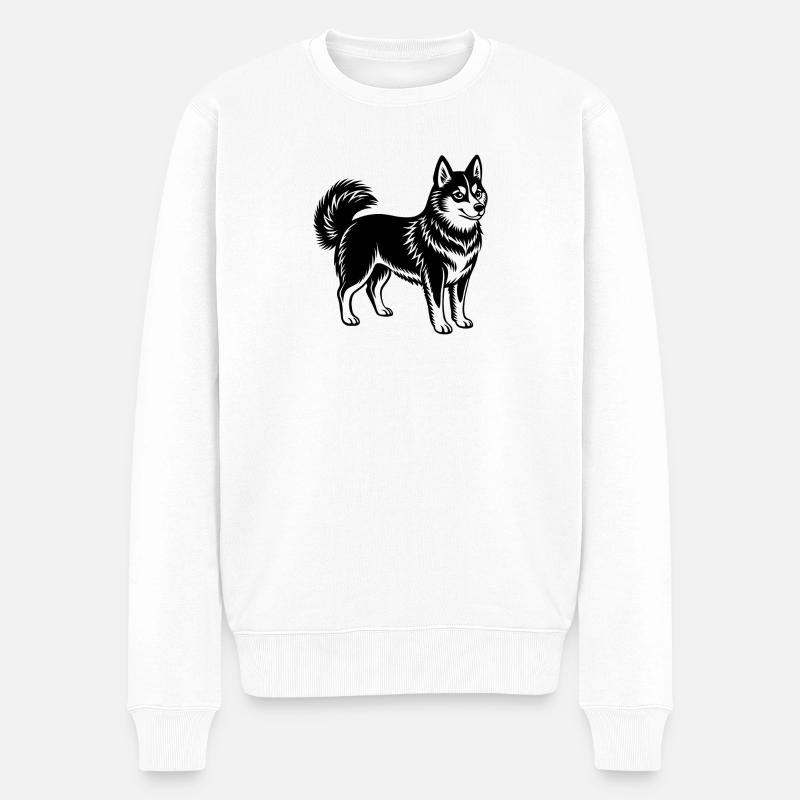 Alaska Klee Kai - Männer Premium Bio Pullover - Weiß