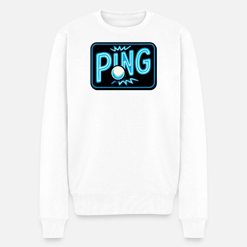 Ping Pong - Tennis de Table - Pull Premium bio Homme - blanc