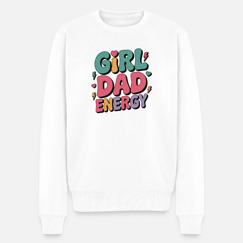 Conception énergétique de Papa fille - Pull Premium bio Homme - blanc