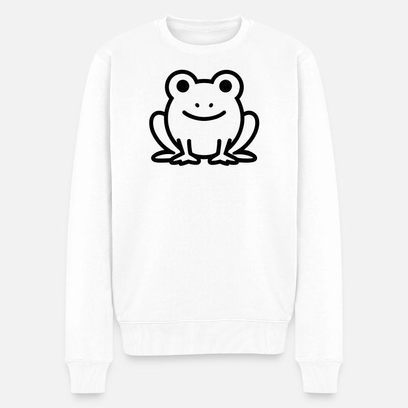 Frosch - Männer Premium Bio Pullover - Weiß