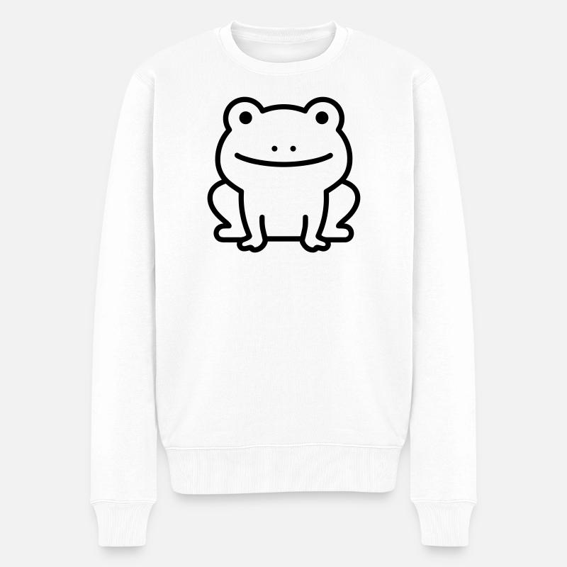 Frosch - Männer Premium Bio Pullover - Weiß