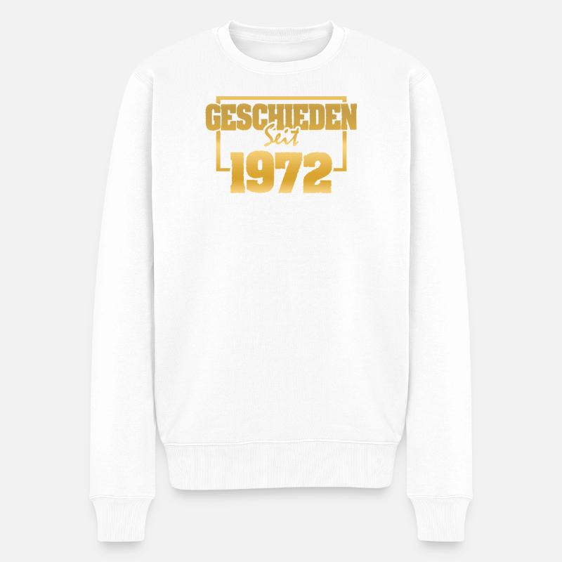 Ehefrau 1972 - Männer Premium Bio Pullover - Weiß