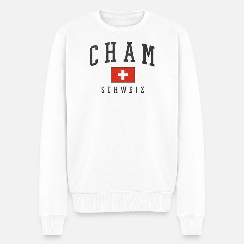 Style du drapeau suisse cham - Pull Premium bio Homme - blanc