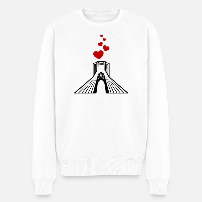 Azadi Iran Liebe - Männer Premium Bio Pullover - Weiß