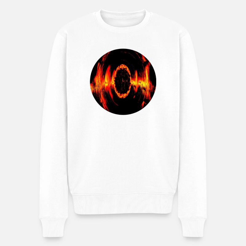 Feuerauge Lava Kreis - Männer Premium Bio Pullover - Weiß