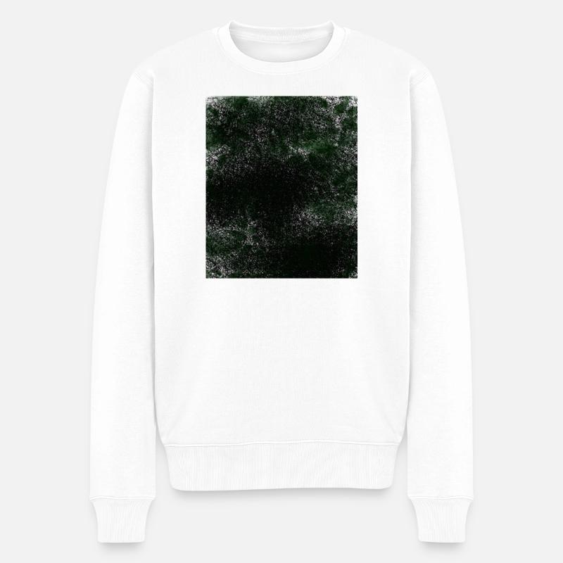 Texture vert foncé avec des taches - Pull Premium bio Homme - blanc