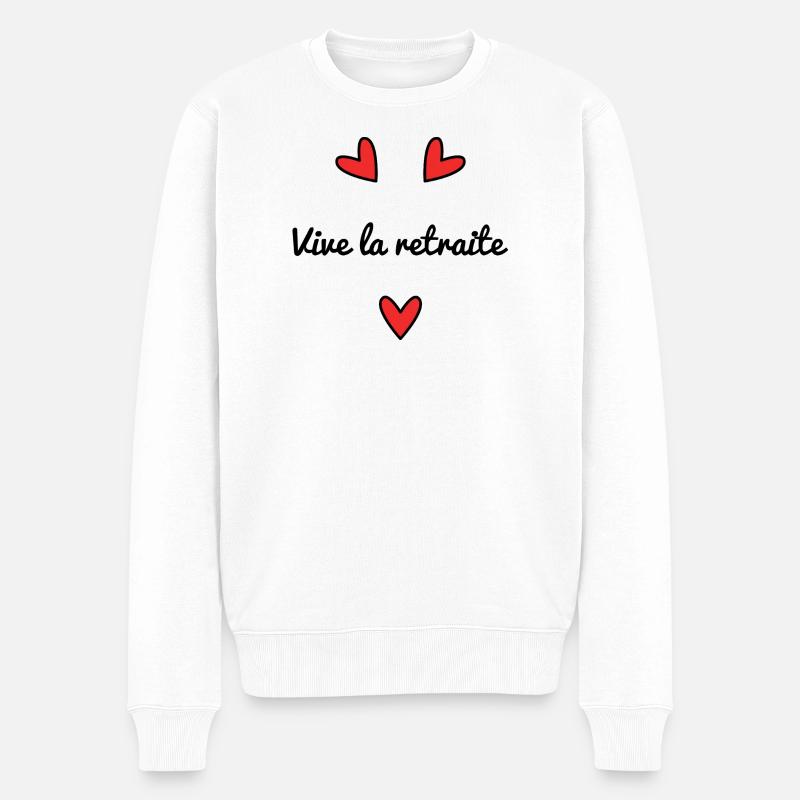RETRAITE. RETRAITE. RETRAITEE. RETRAITE - Pull Premium bio Homme - blanc