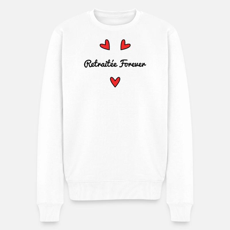 RETRAITEE. RETRAITE. BONNE RETRAITE. ANNIVERSAIRE. - Pull Premium bio Homme - blanc