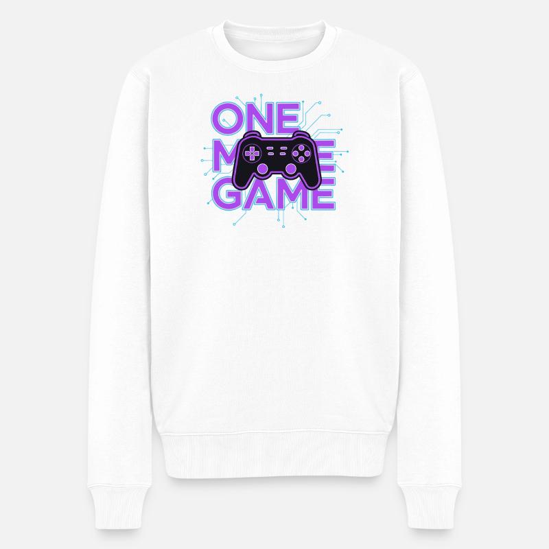 Ein Spielcontroller-Neon-Schaltkreis - Männer Premium Bio Pullover - Weiß