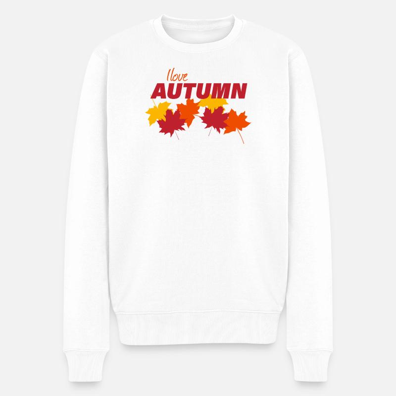 AUTUMN - Männer Premium Bio Pullover - Weiß