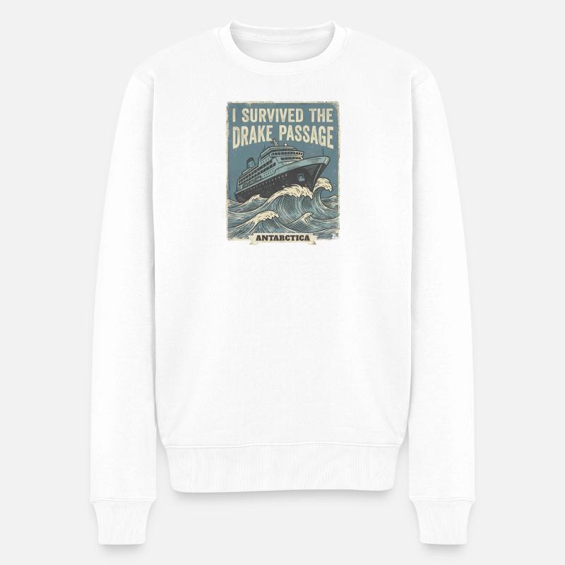 J’ai franchi le passage en Antarctique - Pull Premium bio Homme - blanc